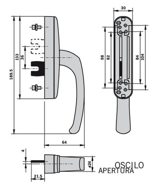 Juego palas oscilobatiente para cremona polivalente